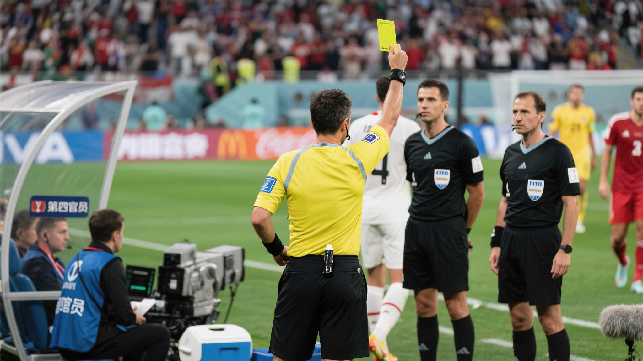 若你曾观看世界级足球比赛，场边那个频繁举牌、协助替